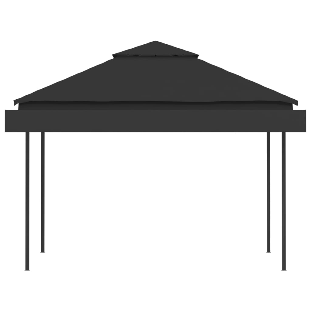 Gazebo with Double Extending Roofs 3x3x2.75 m Anthracite 180g/mÂ²