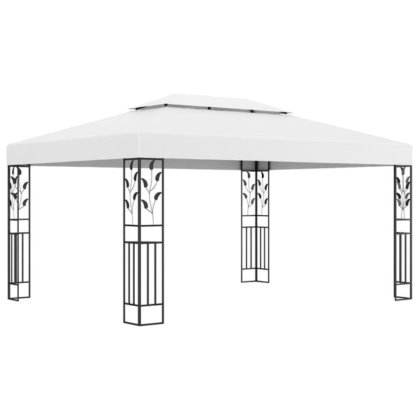  Gazebo with Double Roof White