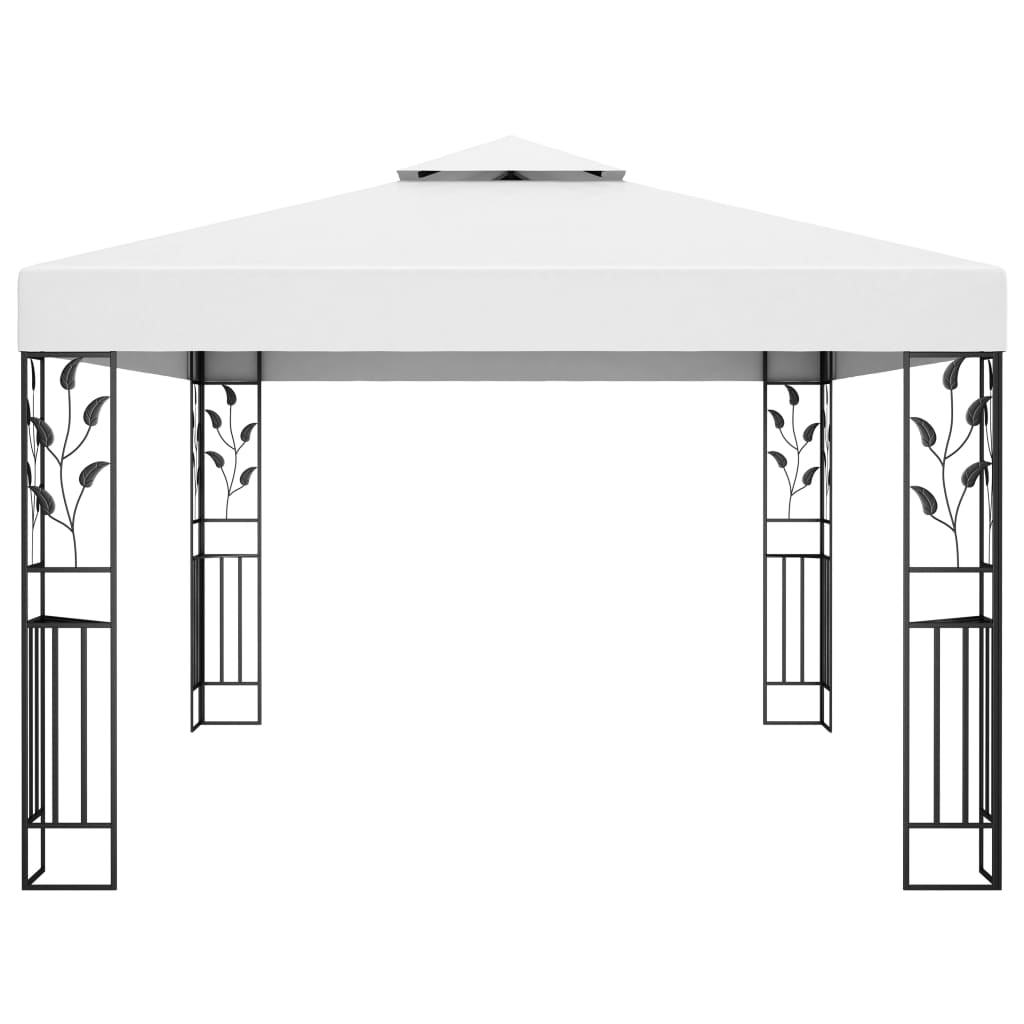 Gazebo with Double Roof White