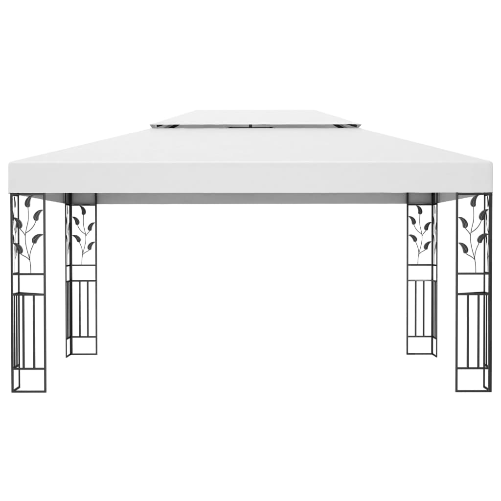 Gazebo with Double Roof White