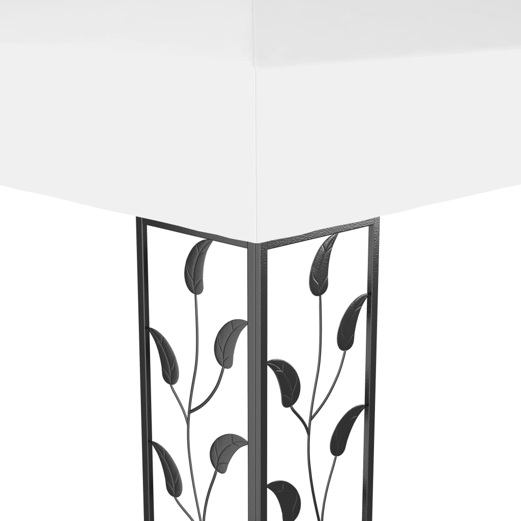 Gazebo with Double Roof White