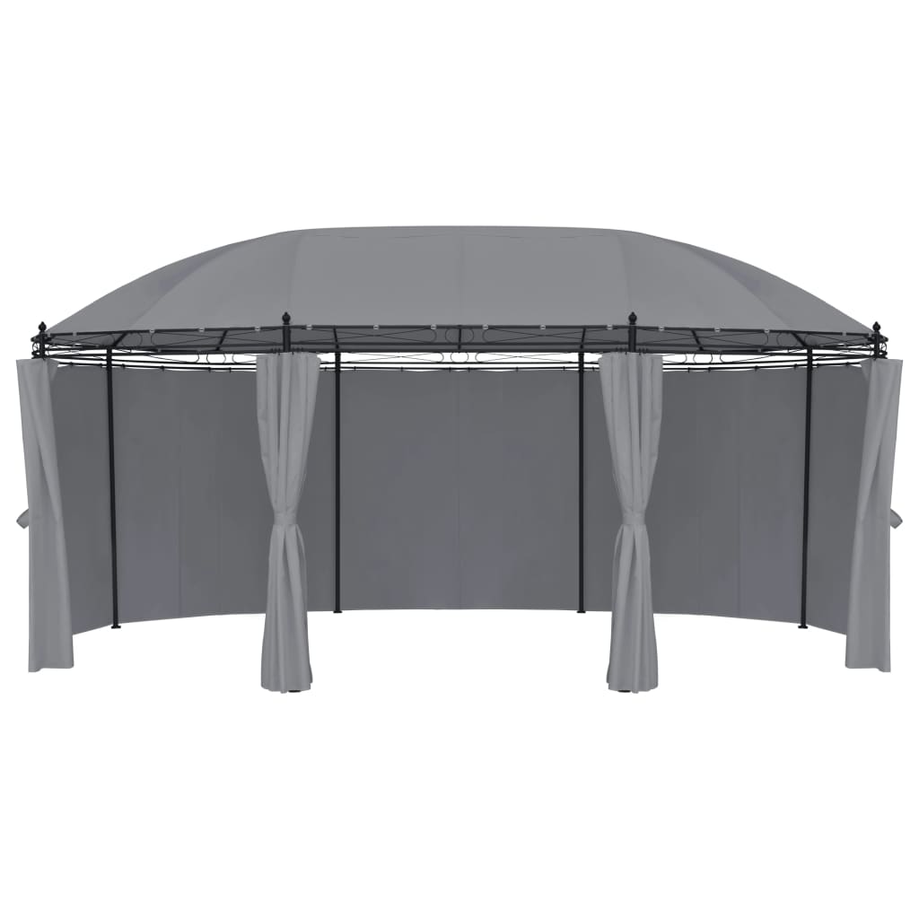 Gazebo with Curtains 530x350x265 cm Anthracite