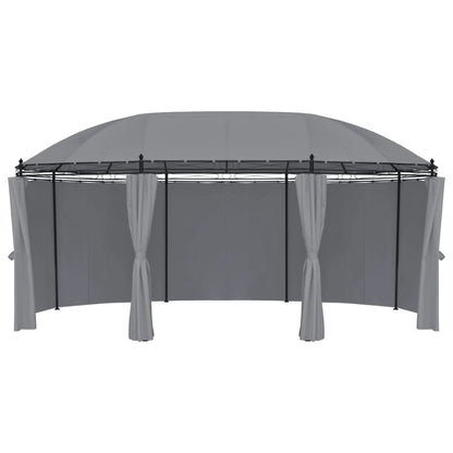 Gazebo with Curtains 530x350x265 cm Anthracite