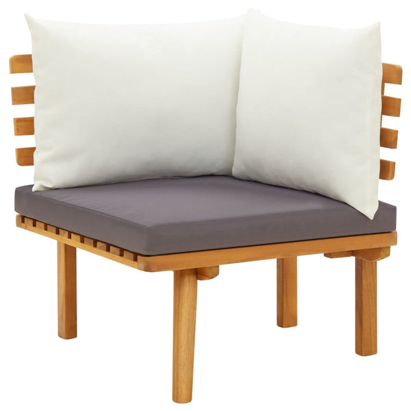  Garden Corner Sofa with Cushions Solid Acacia Wood