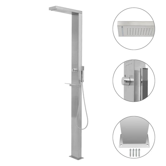 Garden Shower Panel System Stainless Steel Square