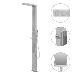 Garden Shower Panel System Stainless Steel Square
