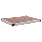 Outdoor Shower Tray WPC Stainless Steel Brown