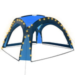Party Tent with LED and 4 Sidewalls 3.6x3.6x2.3 m Blue