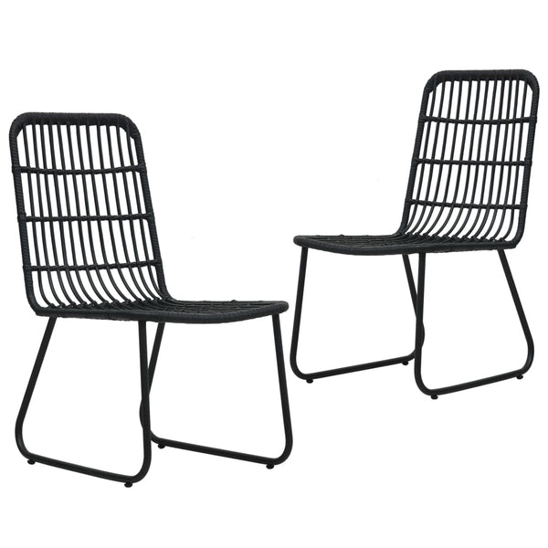  Garden Chairs 2 pcs Poly Rattan Black