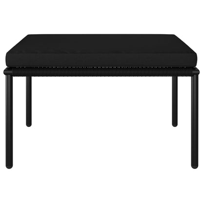 8 Piece Garden Lounge Set with Cushions Black PVC