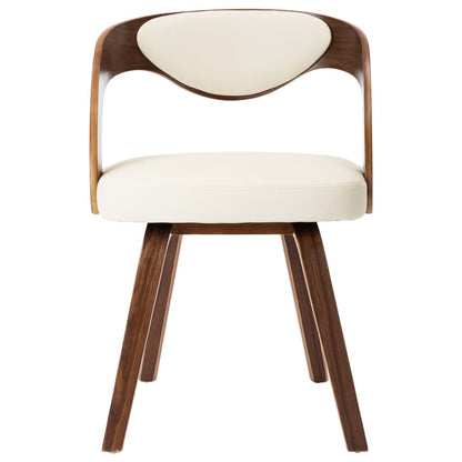 Dining Chairs 4 pcs Cream Bent Wood and Faux Leather - 53×54×77cm