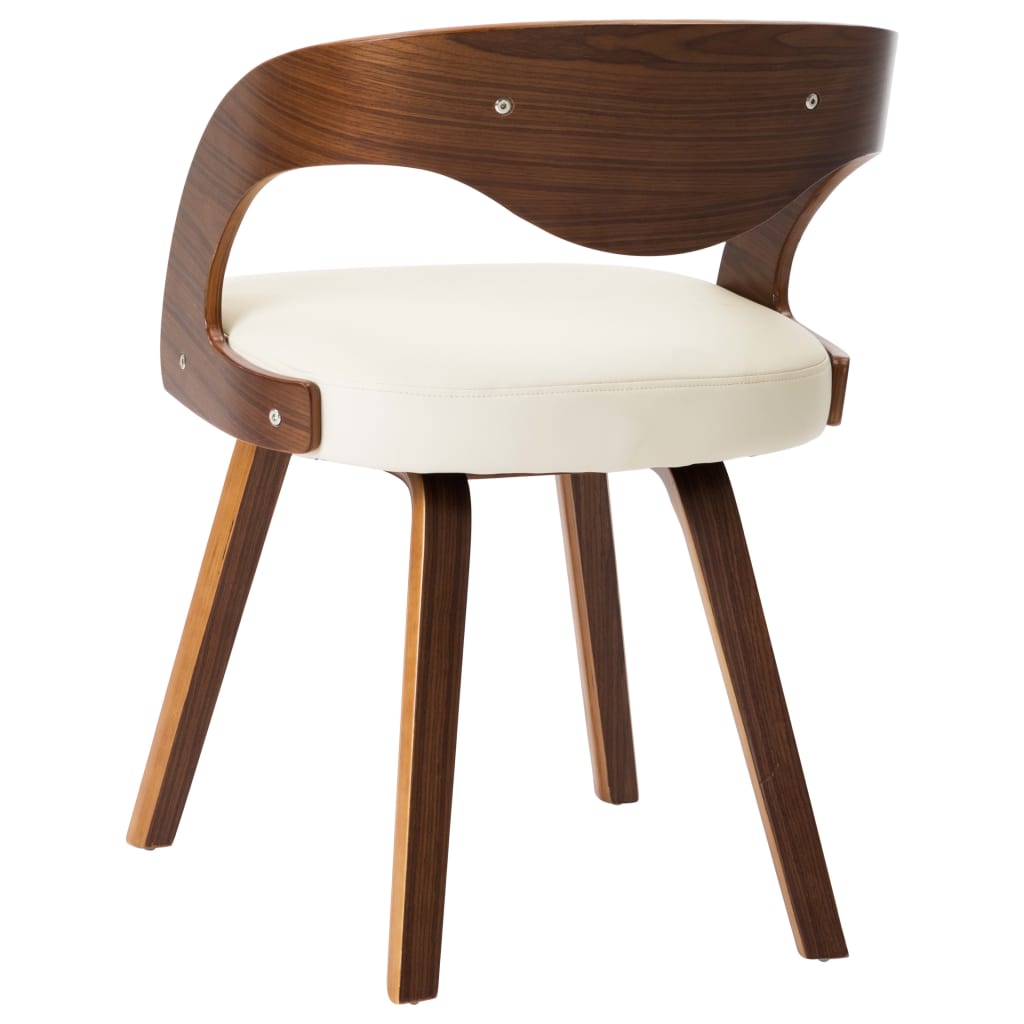 Dining Chairs 4 pcs Cream Bent Wood and Faux Leather - 53×54×77cm