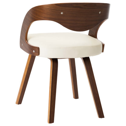 Dining Chairs 4 pcs Cream Bent Wood and Faux Leather - 53×54×77cm