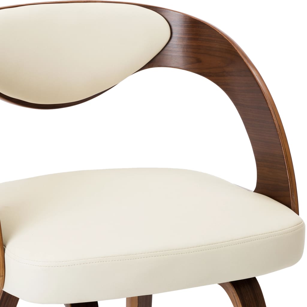 Dining Chairs 4 pcs Cream Bent Wood and Faux Leather - 53×54×77cm