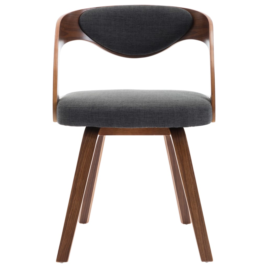 Dining Chairs 4 pcs Dark Grey Bent Wood and Fabric - 53×54×77cm