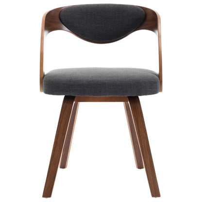 Dining Chairs 4 pcs Dark Grey Bent Wood and Fabric - 53×54×77cm