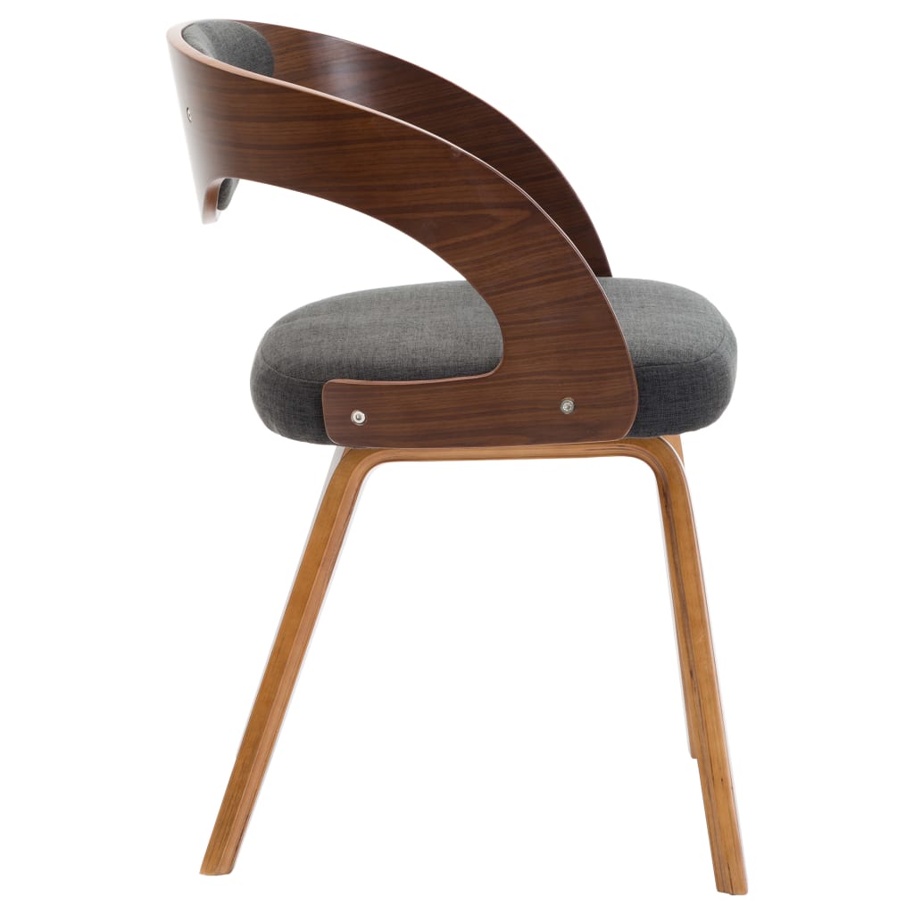 Dining Chairs 4 pcs Dark Grey Bent Wood and Fabric - 53×54×77cm