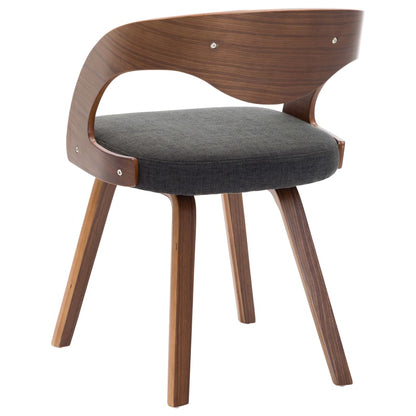Dining Chairs 4 pcs Dark Grey Bent Wood and Fabric - 53×54×77cm