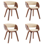 Dining Chairs 4 pcs Cream Bent Wood and Faux Leather