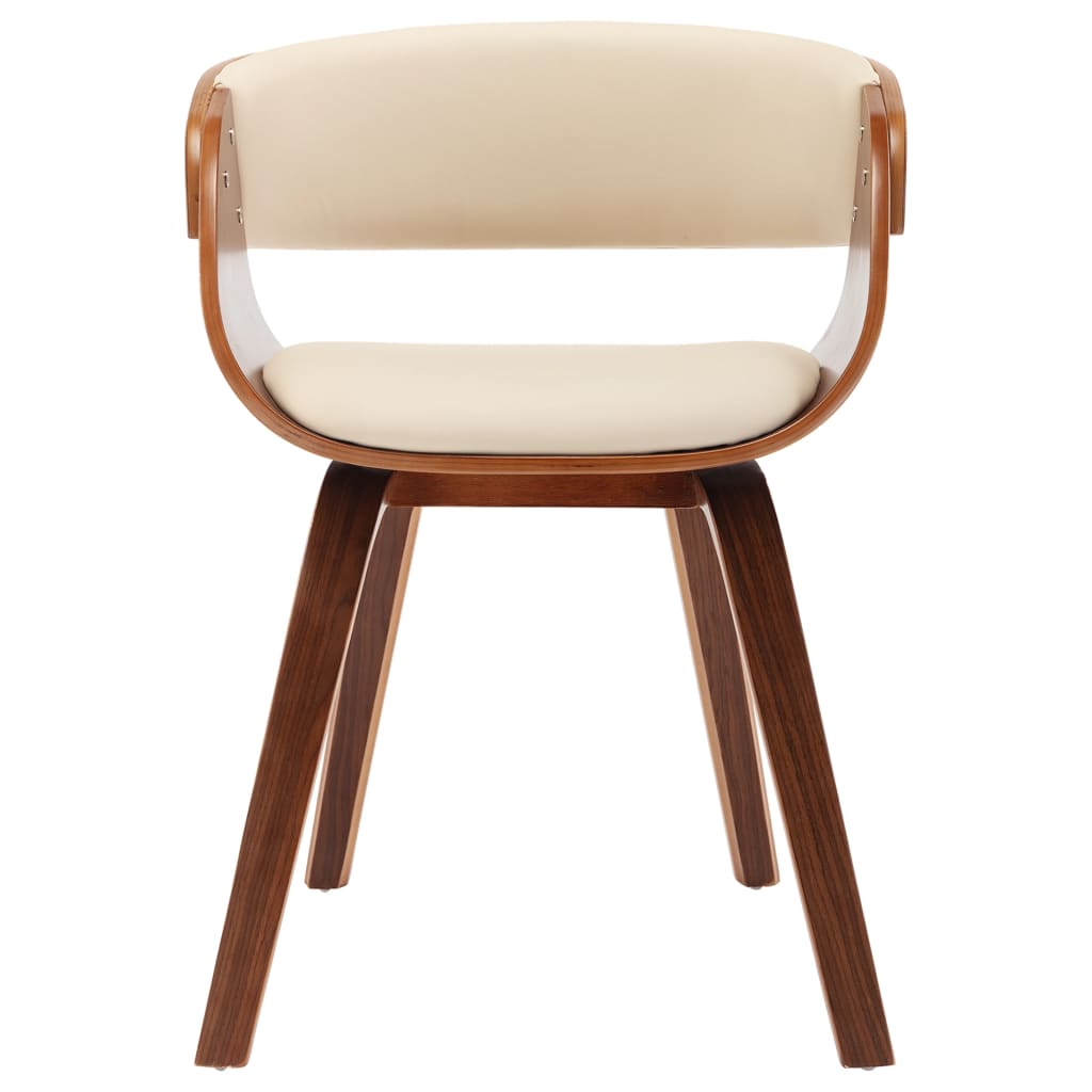 Dining Chairs 4 pcs Cream Bent Wood and Faux Leather - 53×52×70cm