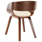 Dining Chairs 4 pcs Cream Bent Wood and Faux Leather