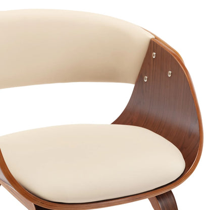 Dining Chairs 4 pcs Cream Bent Wood and Faux Leather - 53×52×70cm