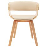 Dining Chairs 4 pcs Cream Bent Wood and Leather