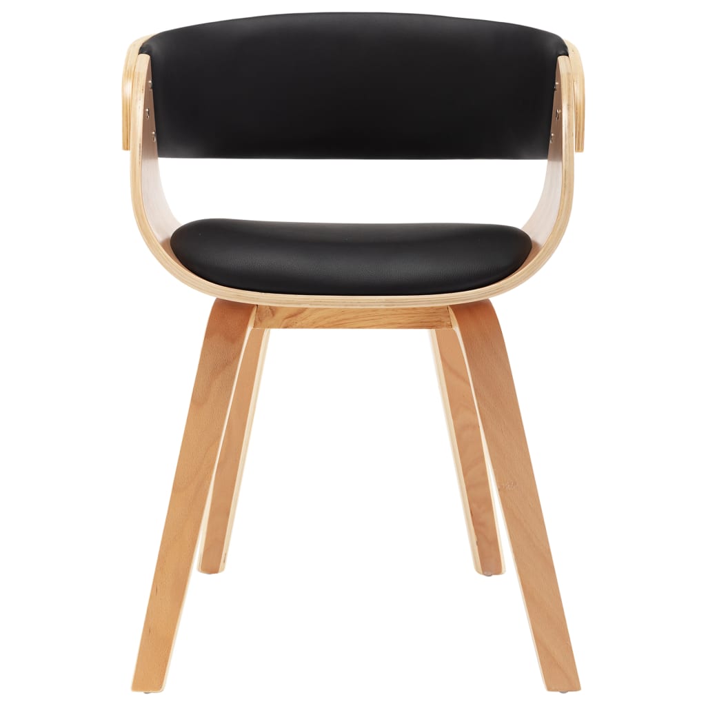 Dining Chairs 2 pcs Black Bent Wood and Faux Leather