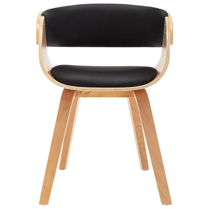Dining Chairs 2 pcs Black Bent Wood and Faux Leather