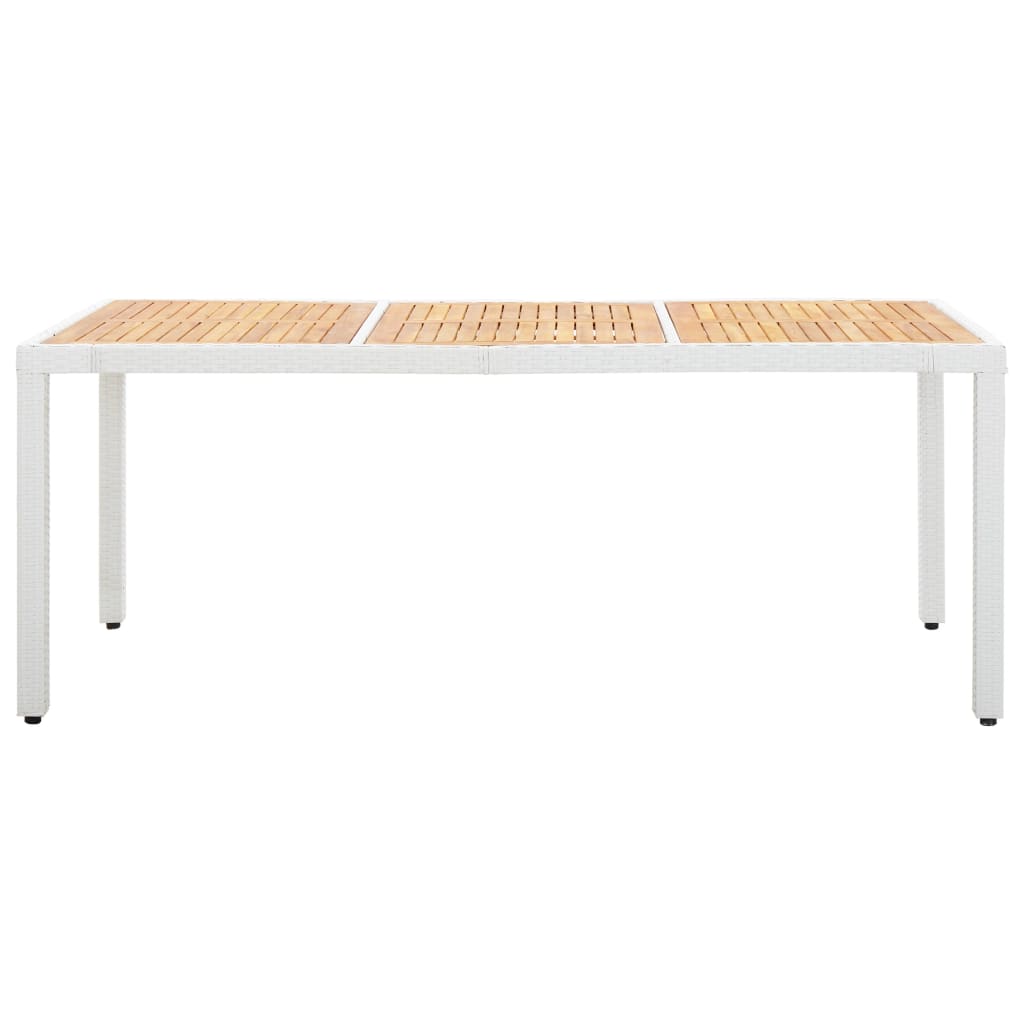 9 Piece Outdoor Dining Set Poly Rattan White - 58×58×88cm