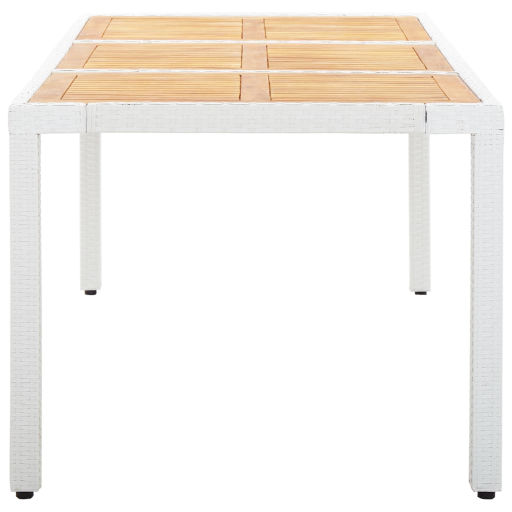 9 Piece Outdoor Dining Set Poly Rattan White - 58×58×88cm