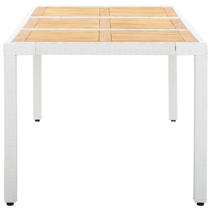 9 Piece Outdoor Dining Set Poly Rattan White - 58×58×88cm
