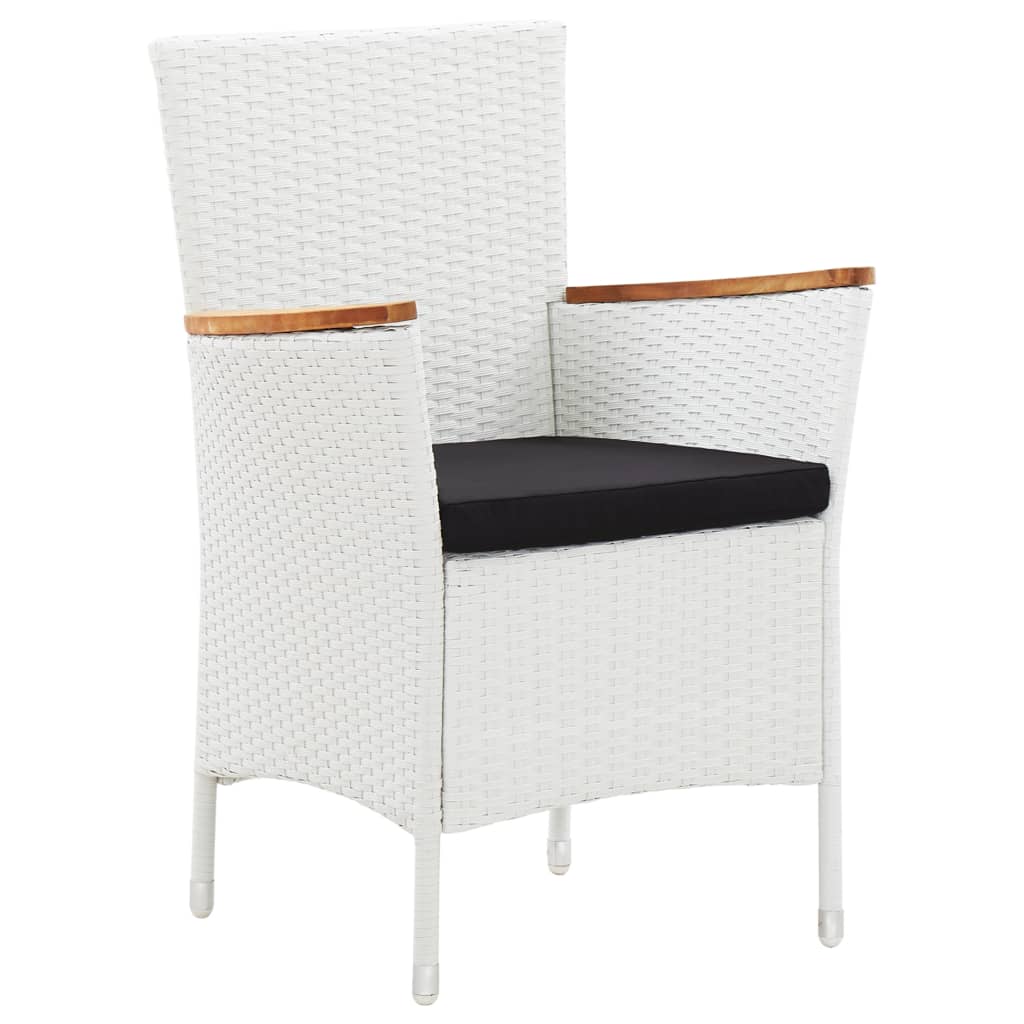 9 Piece Outdoor Dining Set Poly Rattan White - 58×58×88cm