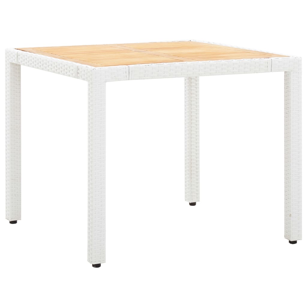 5 Piece Outdoor Dining Set Poly Rattan White