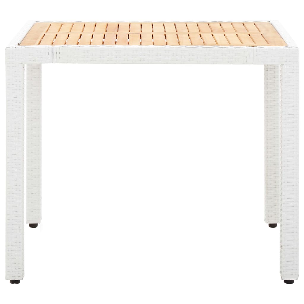 5 Piece Outdoor Dining Set Poly Rattan White