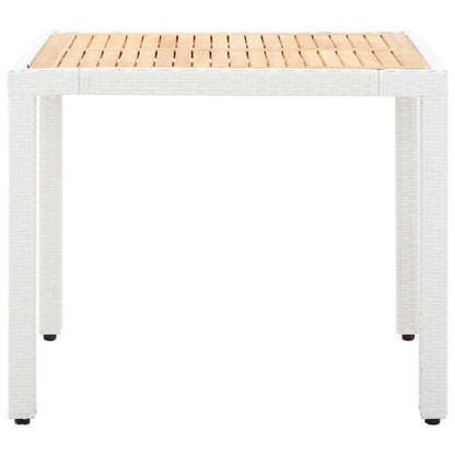 5 Piece Outdoor Dining Set Poly Rattan White