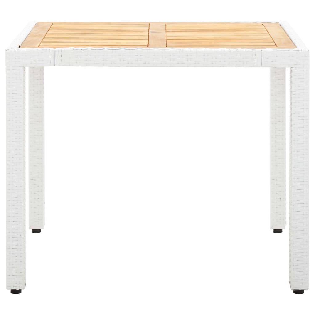5 Piece Outdoor Dining Set Poly Rattan White