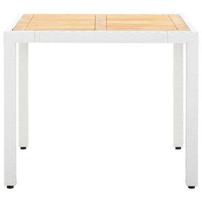 5 Piece Outdoor Dining Set Poly Rattan White