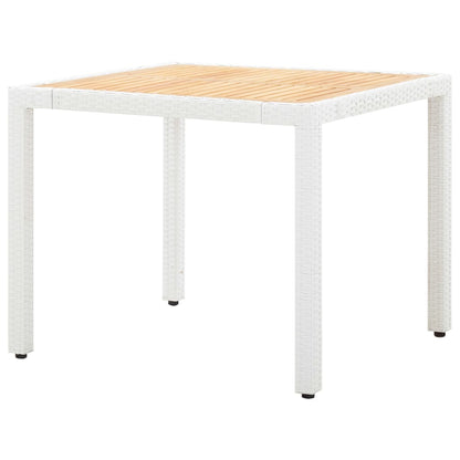 5 Piece Outdoor Dining Set Poly Rattan White