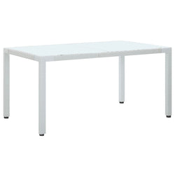 Garden Table White 150x90x75 cm Poly Rattan
