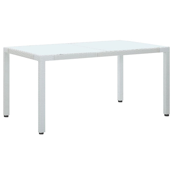  Garden Table White 150x90x75 cm Poly Rattan