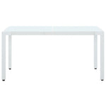 Garden Table White 150x90x75 cm Poly Rattan