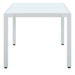 Garden Table White 150x90x75 cm Poly Rattan