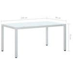 Garden Table White 150x90x75 cm Poly Rattan