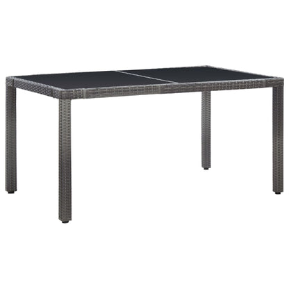 7 Piece Outdoor Dining Set Poly Rattan Grey