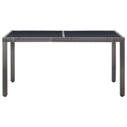 7 Piece Outdoor Dining Set Poly Rattan Grey