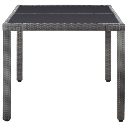 7 Piece Outdoor Dining Set Poly Rattan Grey