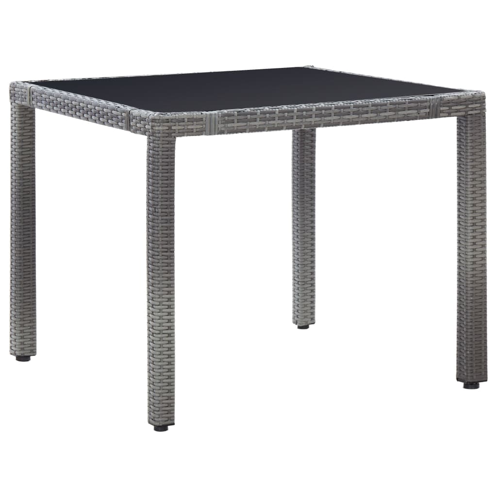 5 Piece Outdoor Dining Set Poly Rattan Grey