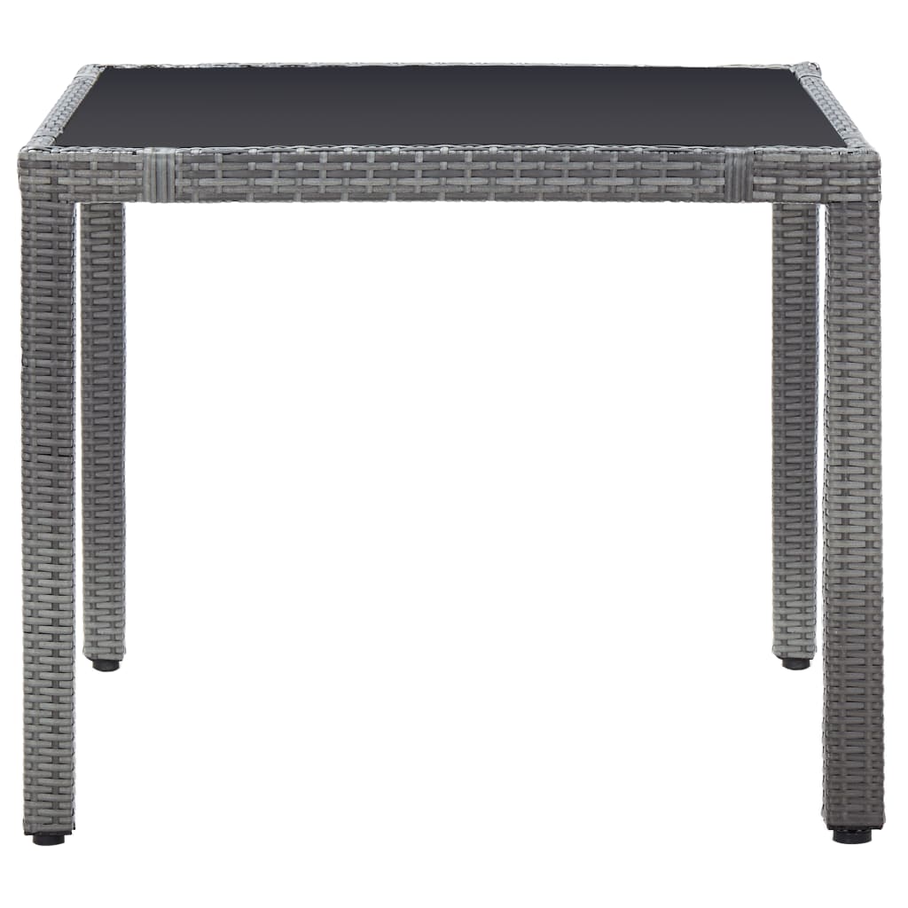 5 Piece Outdoor Dining Set Poly Rattan Grey