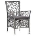 5 Piece Outdoor Dining Set Poly Rattan Grey